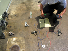 地下埋設配管の腐食電流の現地測定